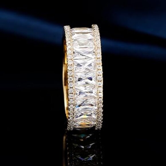 18K Yellow Gold  Wedding Promise Elegant ring 5-10 sizes - Picture 2 of 3